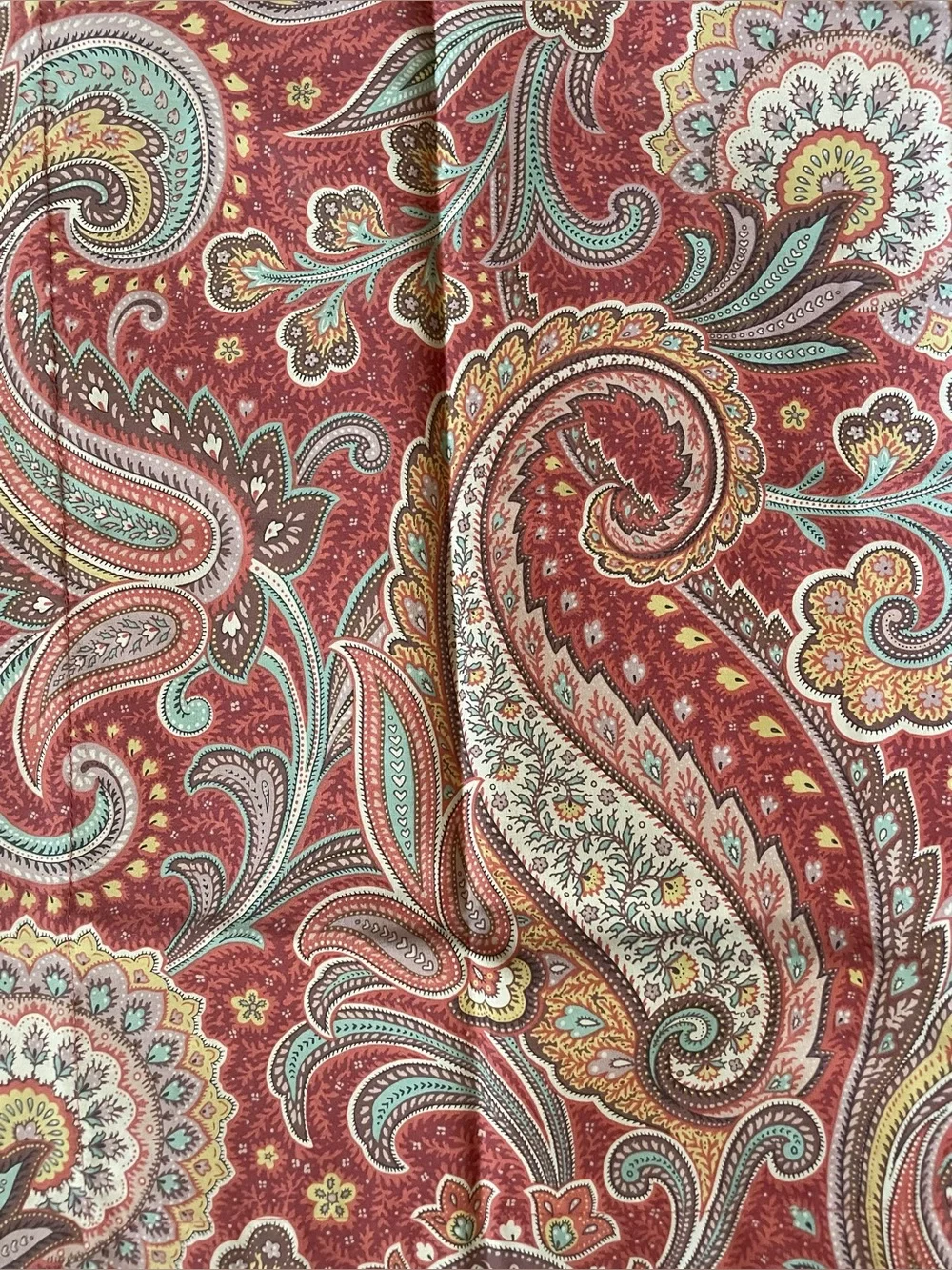 Ralph Lauren Pirouette Bohemian Red Paisley Pillow Sham Cotton Standard Sz